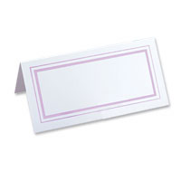 white lilac foil border place card