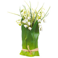 Confetti White lily of the valley single arrangement