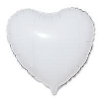 white micro foil heart balloon