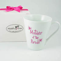 white mother of the bride mug