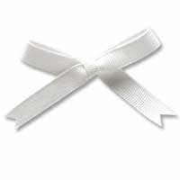 White petersham tied bow pk of 10