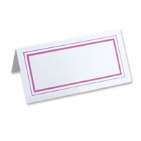 Confetti white pink foil border place card