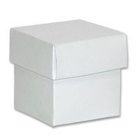 Confetti White ribbed favour boxes - pk of 10