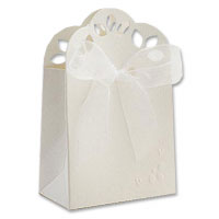 White scallop top favour bag pk of 10