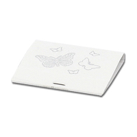 Confetti White/silver pearl butterfly match book pk of 10