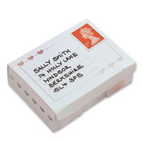 Confetti white/silver post-it cake boxes
