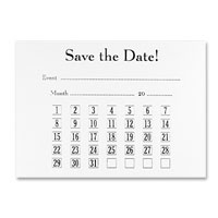 Confetti Wht/silver save the date cards pk of 10