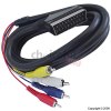 Scart Plug to 6 Phono Plugs Lead 1.5Mtr