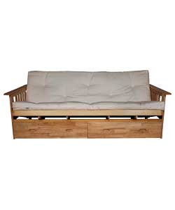 Conrad Cuba Futon Sofa Bed with Drawers and Mattress -