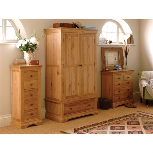 Constance Oak Double Wardrobe and Chests Bedroom