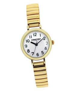 Ladies Gold Coloured Expander Bracelet Watch