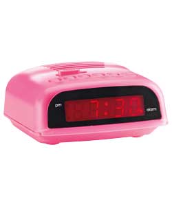 Constant Pink LED Alarm Clock