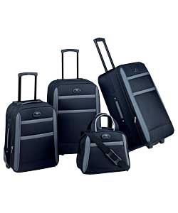 4 Piece Black and Grey Luggage Set