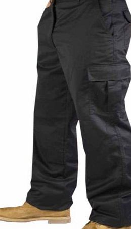 Construct Mens Cargo Combat Work Trousers Sizes 28``- 52`` Workwear Pants (36``W - 31`` Reg Leg, Black)