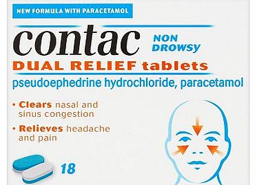 Contac Non Drowsy Dual Relief Tablets - 18