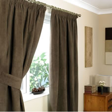 Contemporary Hobart Curtains Lined Pencil Pleat with Tie