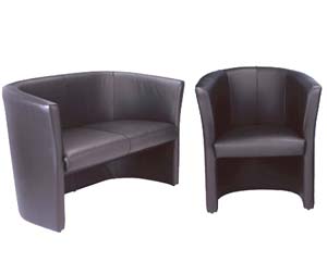 Contemporary leather faced tub seats