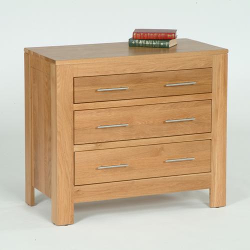 Contemporary  Oak Range Contemporary Oak 3 Drawer Chest 303.302