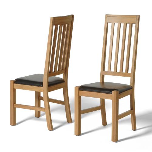 Contemporary  Oak Range Contemporary Oak Chair (Leather Seat) 303.249