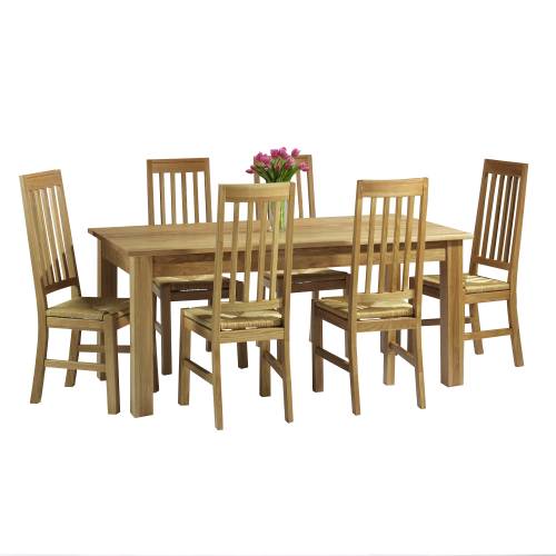 Contemporary  Oak Range Contemporary Oak Dining Set (150cm   rush