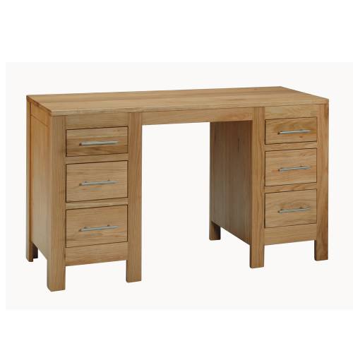 Contemporary  Oak Range Contemporary Oak Double Pedestal Desk