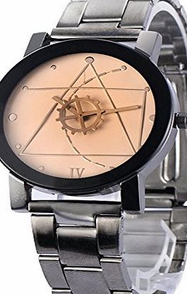 Contever Fashion Geneva Quartz Watch Stainless Steel Analog Wrist Watch For Man - Brown