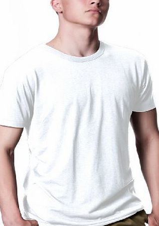 Continental Clothing Mens T-Shirt, White - L, Bamboo amp; Organic Cotton Jersey style T Shirt