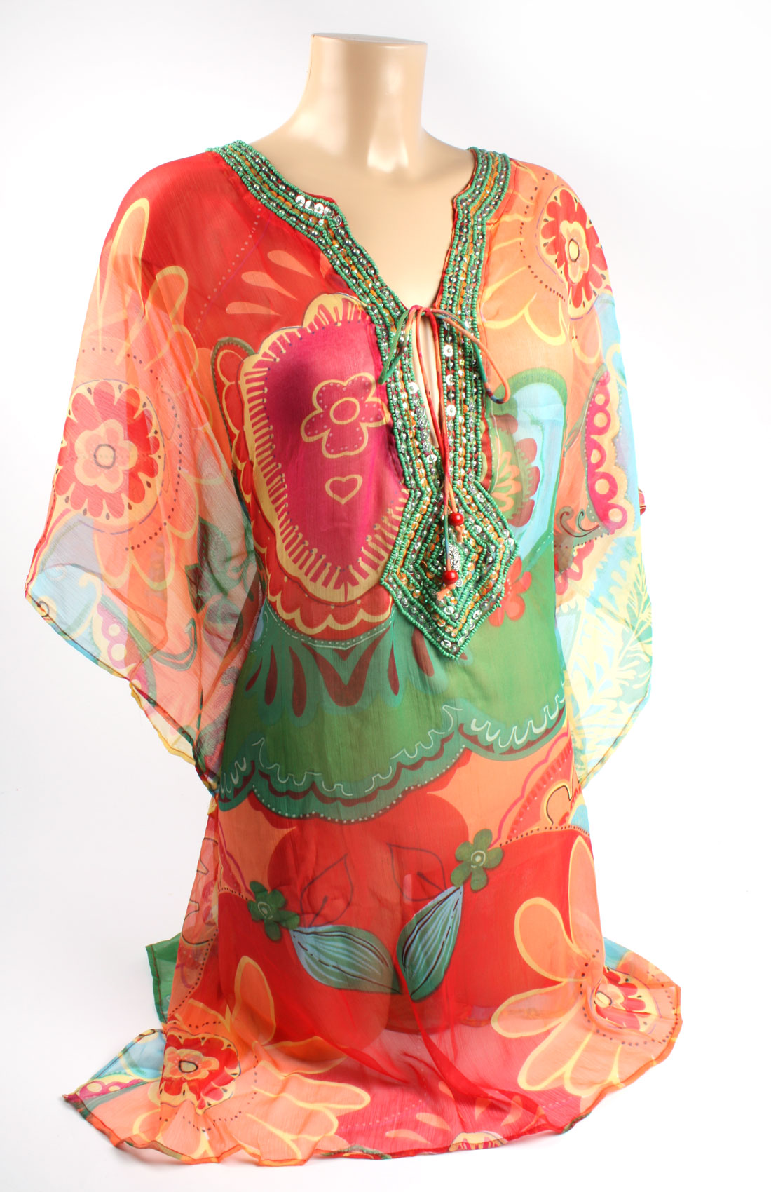 Continental Textiles Crinkle V-Neck Cover Up by Continental Textiles