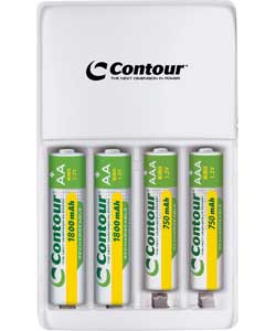 Contour 2 Hour Smart Battery Charger with 2 x AA