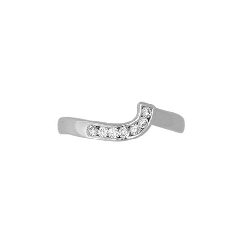 Seven Diamond Set Contours Band Ring In 18 Carat White Gold