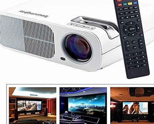 Convenientrade Sourcingbay BL-20 LED Video Projector,2600 Lumens, Home Theater Multimedia USB/HDMI/TV/AV/YPBPR/VGA/Audio with Remote Control-White
