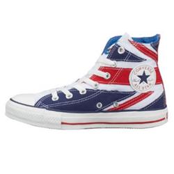 Converse All Star Hi Top Who Flag Shoes -White/Red