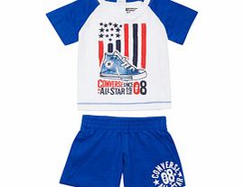 Converse Boys 1-4yrs blue cotton shorts set