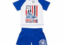 Converse Boys 3-9mth blue cotton shorts set