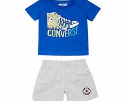 Converse Boys 3-9mth grey cotton shorts set