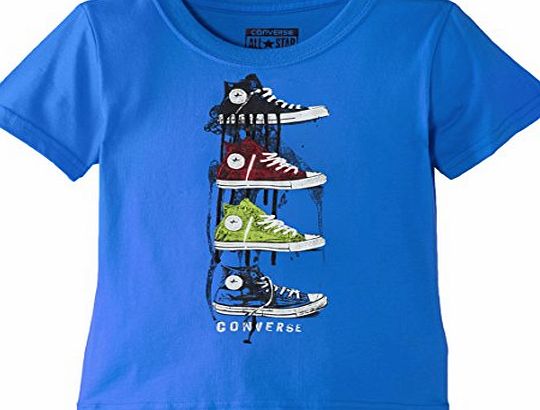 Converse Boys Vintage Shoe Crew Neck T-Shirt, Blue (Light Sapphire), 8-10 Years
