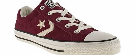 Converse Burgundy Star Player Ox Suede Ii Trainers