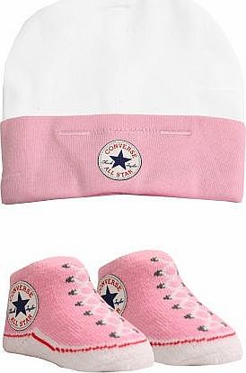  Baby Hat & Sock Set (0-6 Months) - Pink