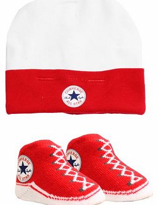  Baby Hat & Sock Set (0-6 Months) - Red