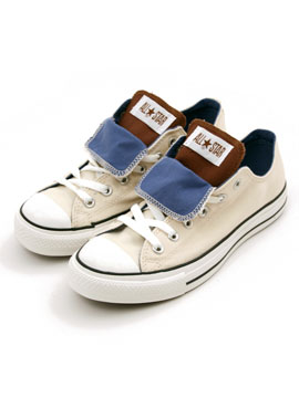 Converse Cream/Blue Double Tongue Ox Trainer