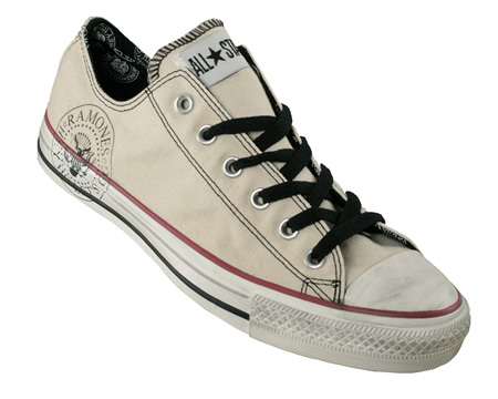 Converse CT Ramones Ox Beige/White Canvas Trainers