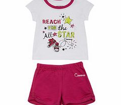 Converse Girls 12-24mth pink cotton shorts set