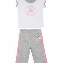 Converse Girls 3-9mth grey cotton jogger set