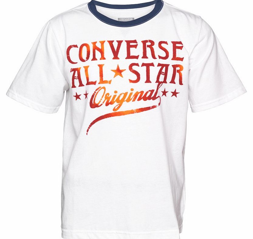 Converse Junior T-Shirt White/Navy