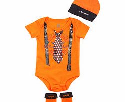Kids 0-6mth orange romper set