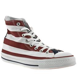 Converse Male All Star Hi Stars N Bars Fabric Upper in White and Blue