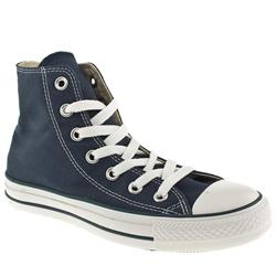 Converse Male All Star Hi Top White Fabric Upper in Navy