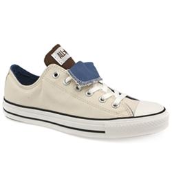 Converse Male As Double Tongue Too Fabric Upper in Stone and Navy