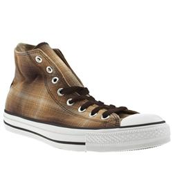 Male Converse All Star Hi Fabric Upper in Brown, Red, White and Black