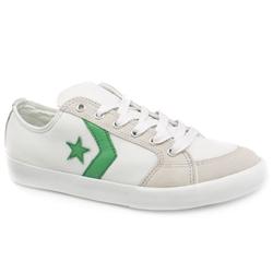 Male Converse Set Point Ox Fabric Upper in White and Green